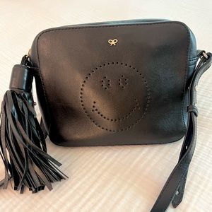 Anya Hindmarch Crossbody Smiley Bag in Black